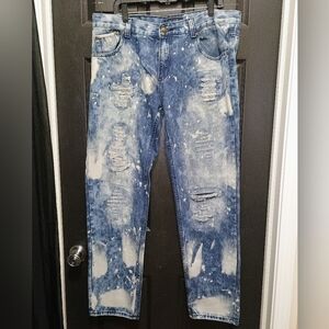 Men's Distressed Blue Skinny Jeans